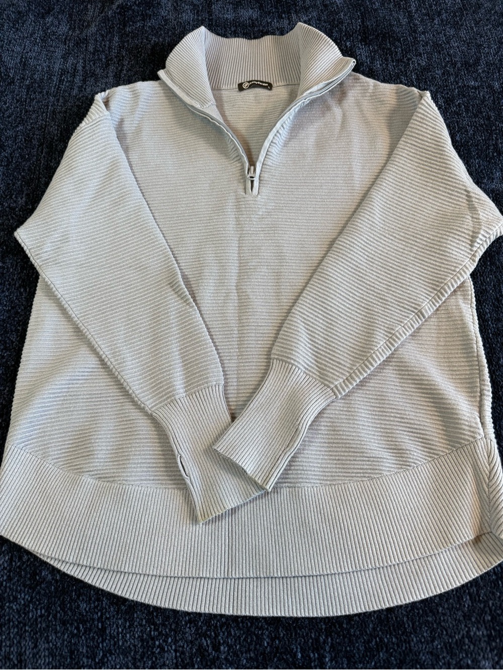 PrettyGarden Blue Quarter Zip Oversized Sweater Pullover Size L